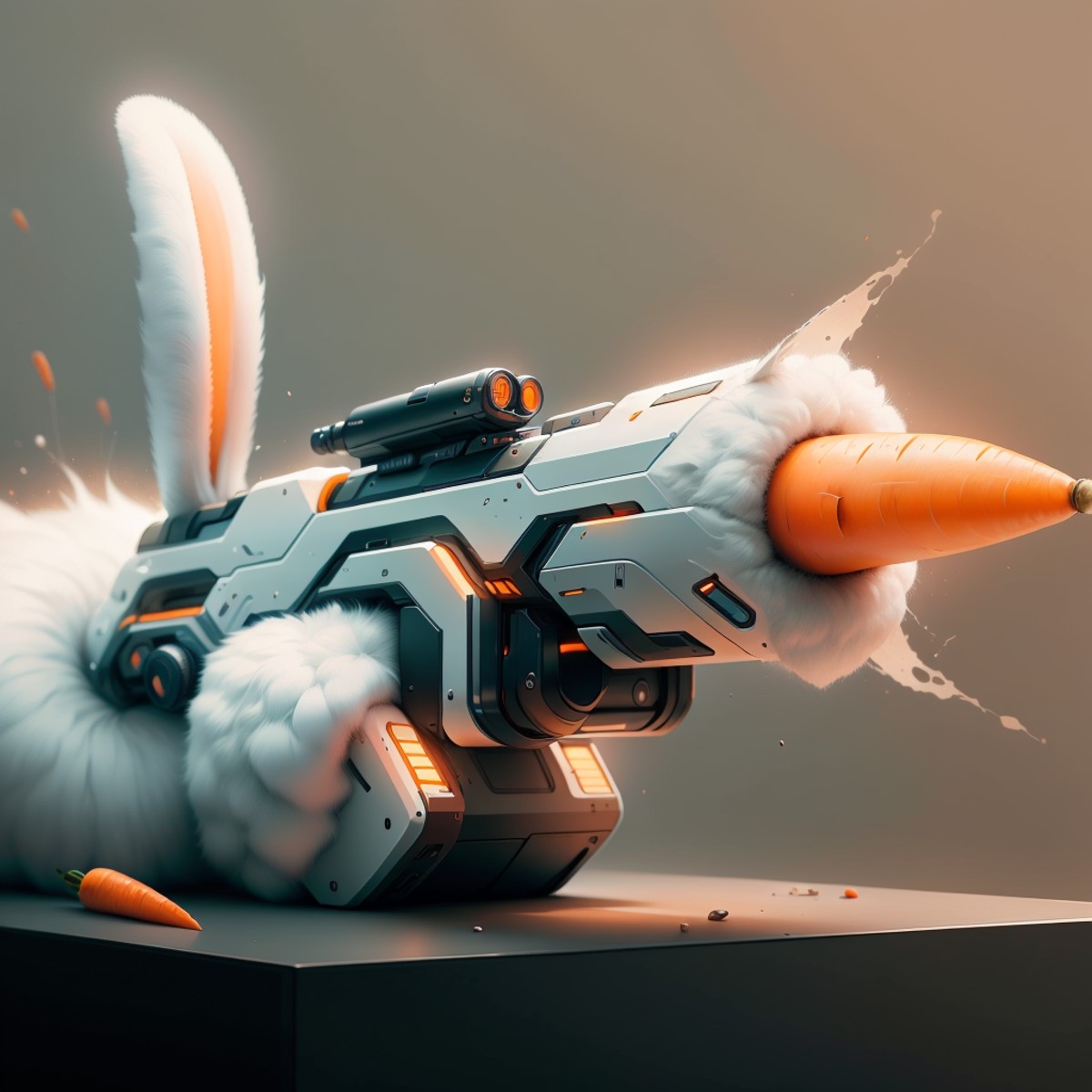 10582-3156993451-,bunnytech , fluffy , scifi, carrots, _rifle on a table, (simple background_1.3),rocket launcher,.png